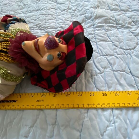 Kasma Collection 24 Inch Porcelain and Cloth Jester Clown Collectible Doll, EUC - Picture 11 of 16
